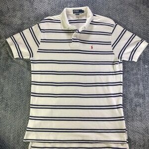 Vintage Polo Ralph Lauren Mens blue/white striped cotton shirt size Large